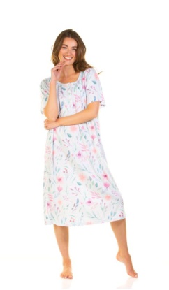 La Marquise Watercolors Cotton Rich Short Sleeve Nightdress